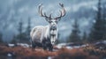 Hyper-realistic Portraiture: Majestic Reindeer In Baroque Scottish Landscape