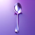 Hyper-realistic Purple Spoon On Violet Background - 3d Rendering