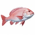 Hyper-realistic Red Snapper Illustration With Detailed Relief