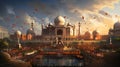 patriotic spirit of India Republic Day with a hyper-realistic rendering highlighting the solemnity