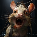 Charming Rat With Teeth: A Fantastic Creature In Indonesian Art Style