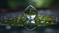 A hyper-realistic rendering of a single water drop Royalty Free Stock Photo