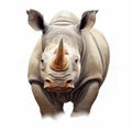Hyper-realistic Rhino Illustration On White Background
