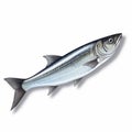 Hyper-realistic Sardine Sticker: Whiplash Line, Maori Art, Smooth And Shiny