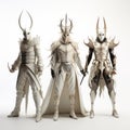 Hyper-realistic Sci-fi Fantasy Characters With Horns In 3d Costumes