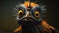 Hyper-realistic Sci-fi Illustration Of A Wingless Bird With Big Eyes