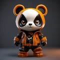 Playful Panda Bear In Zbrush Steelpunk Style