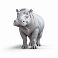 Hyper-realistic Sci-fi White Hippopotamus Quirky Caricature By David Nordahl