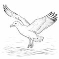 Hyper-realistic Seagull Flying Coloring Pages For Children