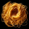 Hyper-realistic Spaghetti On Black Background - National Geographic Style