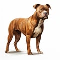 Hyper-realistic Standing Pit Bull Dog Illustration On White Background Royalty Free Stock Photo