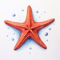 Hyper-realistic Starfish Watercolor Painting With High Contrast