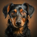 Hyper-realistic studio portrait of a dachshund dog created with Generative AI technology Royalty Free Stock Photo