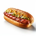 Hyper-realistic Stuffed Hot Dog: Photorealistic Rendering With High-key Lighting