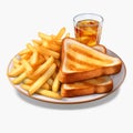 Hyper-realistic Toast And Fries Png Free Graphic Resources