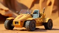 Hyper-realistic Toy Car In Desert: Action-packed Scooter Miniature