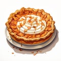 Hyper-realistic Urban Apple Pie Dessert Illustration In Flamboyant Style