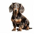 Hyper-realistic Vector Illustration Of Black And Brown Dachshund Puppy