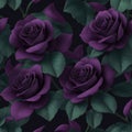 Hyper realistic velvet rose seamless pattern design