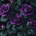 Hyper realistic 3d rendered velvet rose seamless pattern design