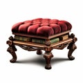 Hyper-realistic Victorian Velvet Foot Stool Ottoman In 8k Resolution