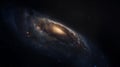 Hyper-realistic view of our Milky way galaxy, deep space details in high resolution, black space background.