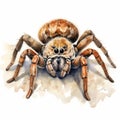 Hyper-realistic Watercolor Spider Painting With Low Details