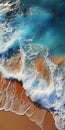 Hyper-realistic Waves In Blue Ocean With Orange Sky Royalty Free Stock Photo