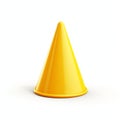 Hyper-realistic Yellow Cone On White Background