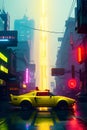 a hyper realistic yellow retro body car generated by ai