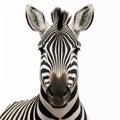 Hyper-realistic Zebra Close-up Drawing On White Background Royalty Free Stock Photo