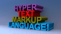 Hyper text markup language on blue