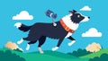 A hyperactive border collie herding sheep their collar cam catching every intense movement.. Vector illustration. Royalty Free Stock Photo