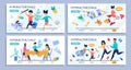 Hyperactive Child Flat design Set for Landing Page Royalty Free Stock Photo