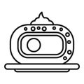Hyperbaric oxygen therapy chamber lying on its side line icon Royalty Free Stock Photo