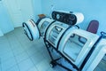 Hyperbaric oxygen therapy chamber tank Royalty Free Stock Photo