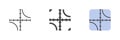 Hyperbola, axis icon