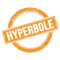 HYPERBOLE text on orange grungy round stamp Royalty Free Stock Photo