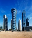 The hyperbolic tower of the West Bay district of Doha, Qatar
