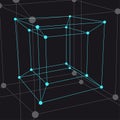 Hypercube 3D object. Vector Illustration