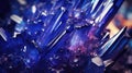 Hyperdetailed crystals of azurite. Royal blue azurite mineral stone. AI generated