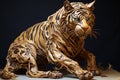 Hyperdetailed Paper Art Cyborg Robot Tiger Figure