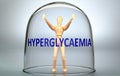 Hyperglycaemia can separate a person from the world and lock in an isolation that limits - pictured as a human figure locked Royalty Free Stock Photo