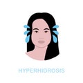 Hyperhidrosis flat icon. Colored element sign from cosmetology collection. Flat Hyperhidrosis icon sign for web design