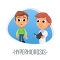 Hyperhidrosis medical concept. Vector illustration.
