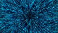 Hyperjump in space. speed of light star wars. particle flow. 3d rendering