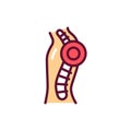 Hyperkyphosis line icon. Isolated vector element.