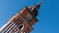 Hyperlapse, timelapse, summer day. View of town hall tower with clock in Kracow, Poland. 2019 WieÃÆÃ¢â¬Â¦ÃâÃÂ¼a Ratuszowa, Crakow.