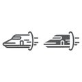 Hyperloop line and glyph icon, technology and transport, future train sign, vector graphics, a linear pattern on a white