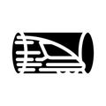 hyperloop railway glyph icon vector illustration